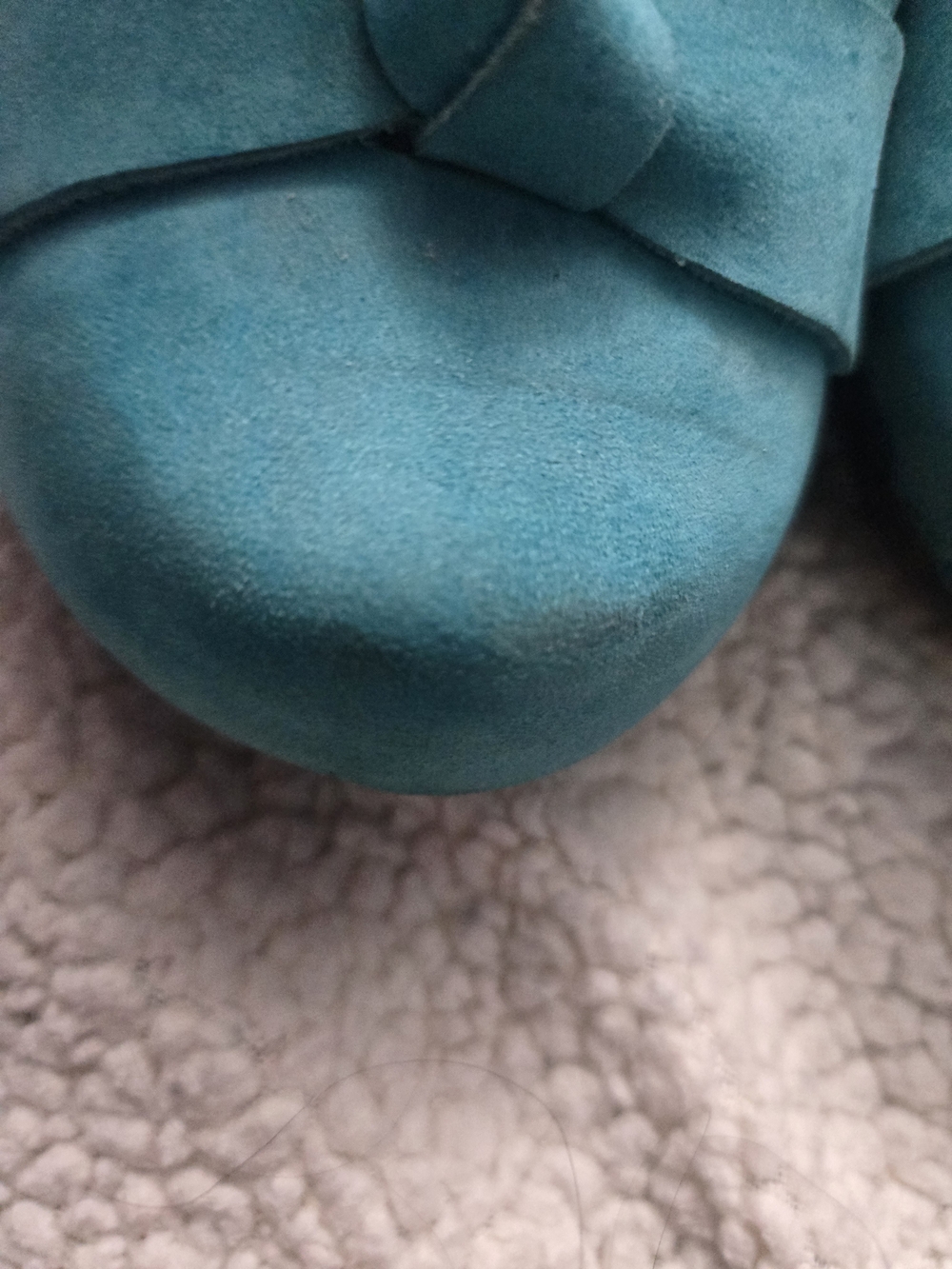 Teal Suede Mary Jane Clogs with Bow - Picture 4 of 13